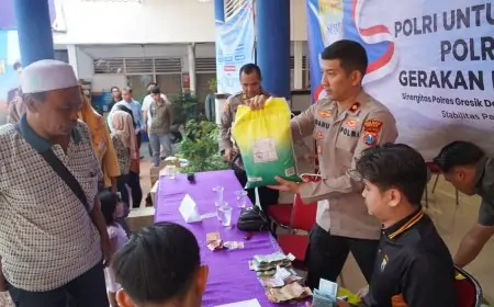Polres dan Diskoperindag Gresik Gelar Pasar Murah