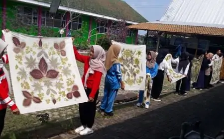 SMPN 4 Jombang Gelar Lomba Batik Ecoprint