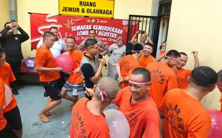 Keseruan Tahanan Polres Gresik Mengikuti Lomba HUT RI
