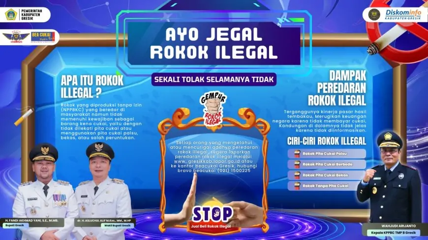 Optimalkan PAD Cukai Rokok, Pemkab Gresik Ajak Warga Jegal Peredaran Rokok Ilegal