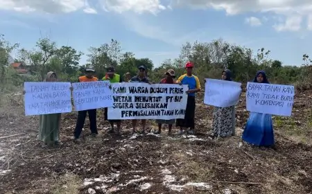 Pasca Dikuasai PT Bungah Industrial Park,  Warga Demo di Tanah Sengketa