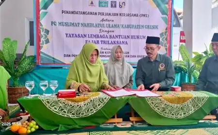 PC Muslimat NU Gresik Gandeng YLBH Fajar Trilaksana, Wujudkan Pos Bantuan Hukum di Desa