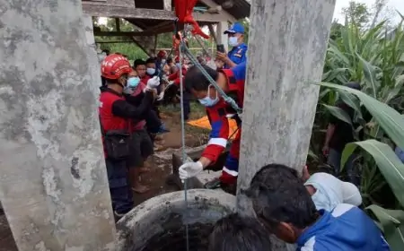 Evakuasi Dramatis Jenazah Pemuda Tulungagung dari Sumur Sedalam 15 Meter
