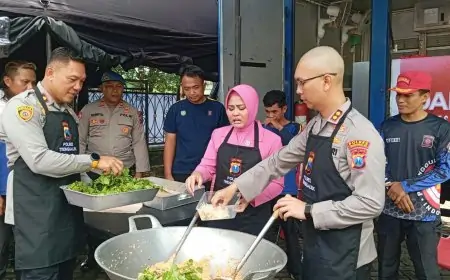 Antisipasi Bencana, Polres Trenggalek Gelar Simulasi Dapur Umum Bersama Bhayangkari