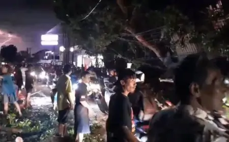 Hujan Deras Disertai Angin Kencang Terjang Lamongan, Pohon dan Kubah Masjid Ambruk