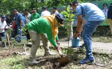 Perhutani KPH dan Forkopimda Tanam 500 Pohon dab Tebar 1.200 Benih Ikan