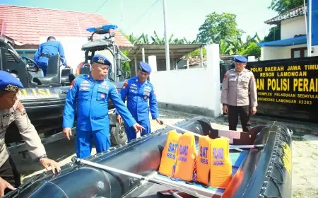 Polairud  Lamongan Gelar Peralatan SAR dan Bentuk Pos Rescue Hadapi Bencana