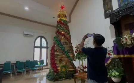 GKJW Menyuarakan Pesan Natal Lewat Pohon Bambu Setinggi 6 Meter