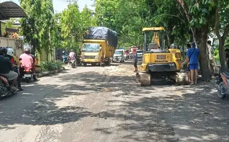 PU Bina Marga Lamongan Lakukan Perbaikan Darurat