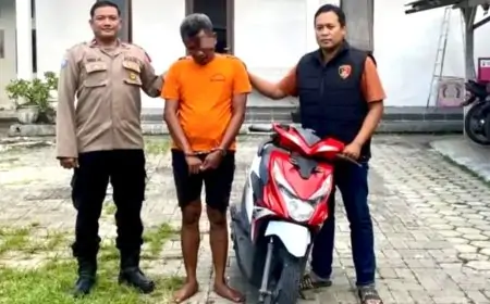 Kunci Kontak Masih Menempel, Pria  Gresik Curi Motor Tetangga Sendiri