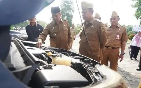 Pastikan Kelayakan Operasional, Pemkab Madiun Gelar Apel Ratusan Kendaraan Dinas