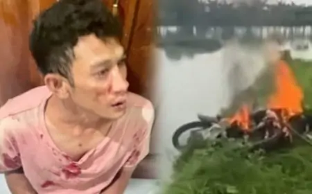 Pelaku Cutanmor Babak Belur, Motor Dibakar Massa