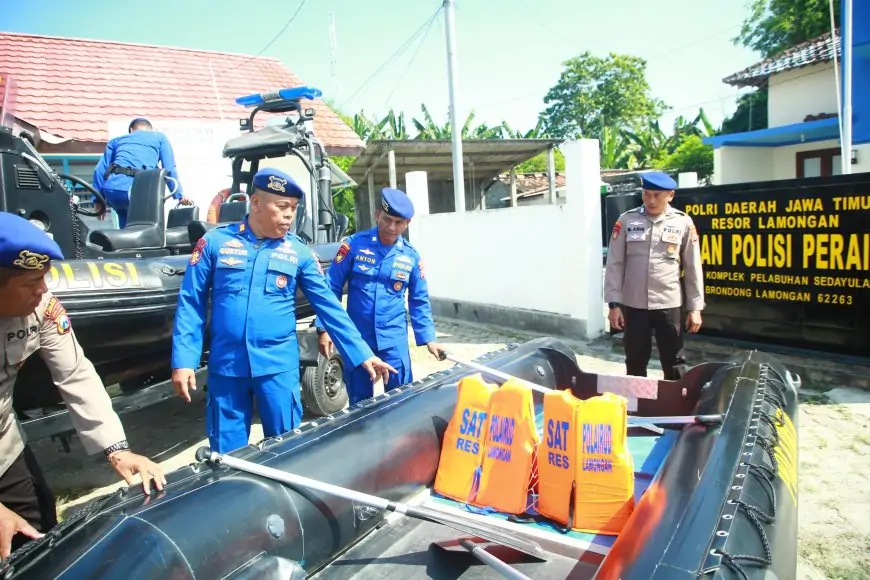 Polairud  Lamongan Gelar Peralatan SAR dan Bentuk Pos Rescue Hadapi Bencana