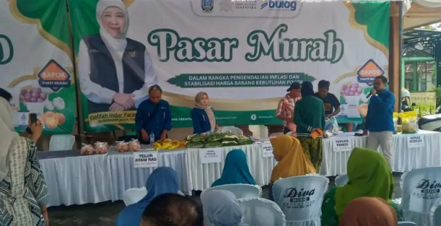 Jaga Ketahanan Pangan Jelang Akhir Tahun, Pasar Murah Jombang Diserbu Warga