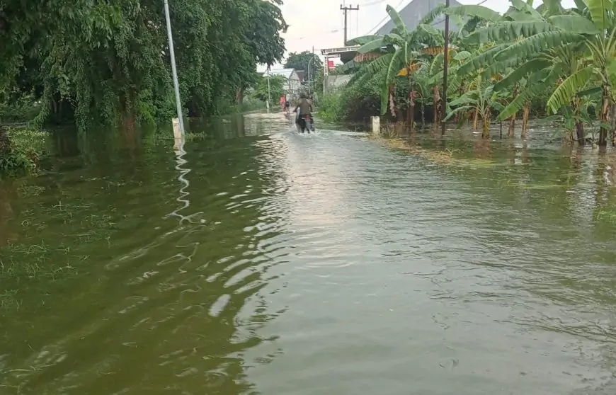 Dampak Tanggul Jebol, Banjir Kali Lamong Meluas Rendam Ratusan Rumah