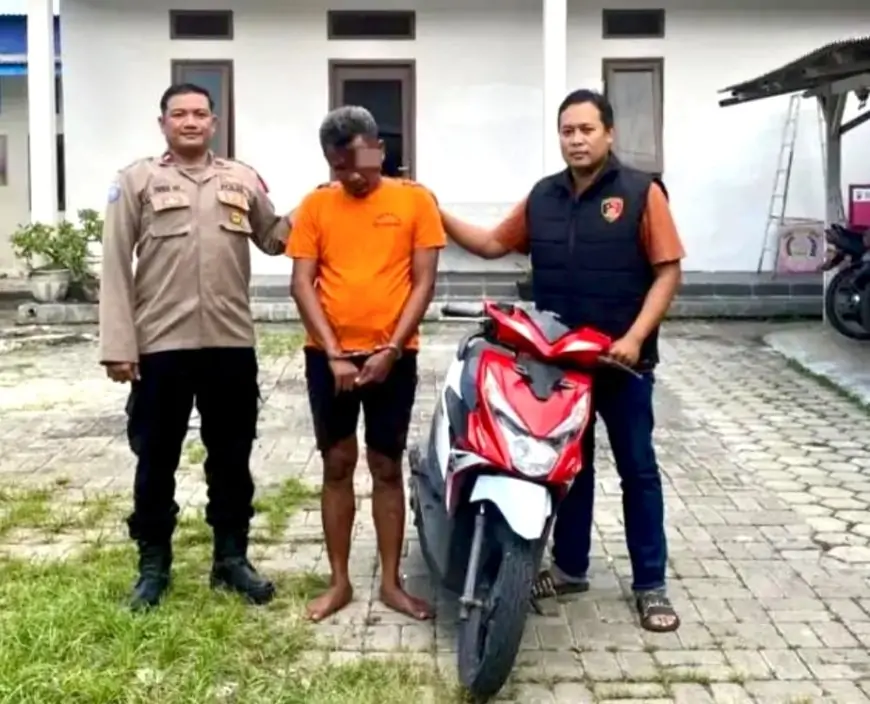 Kunci Kontak Masih Menempel, Pria  Gresik Curi Motor Tetangga Sendiri