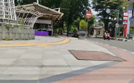 Jalur Akses Disabilitas Tunanetra di Alun-alun Pacitan Dinilai Belum Inklusif