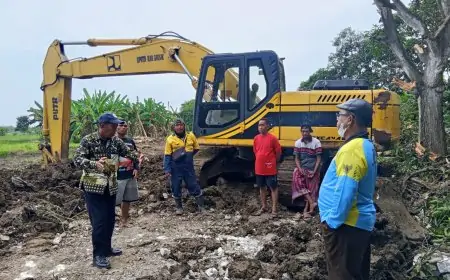 Antisipasi Banjir, Pemdes Masangan Bangun Tanggul Bengawan Solo Sepanjang 2 kilometer