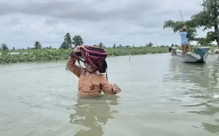 Kondisi Banjir Luapan Bengawan Jero di Lamongan Semakin Memprihatinkan