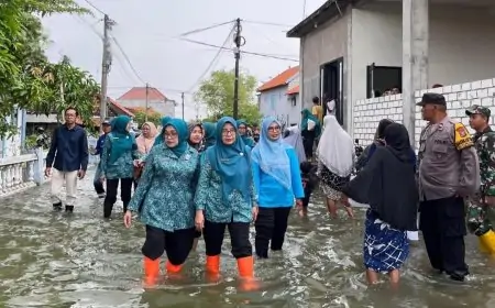 PKK Lamongan Gandeng BNI Salurkan 150 Paket Bantuan Bagi Korban Terdampak Banjir Bengawan Jero