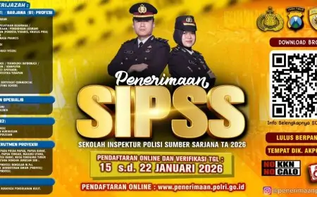 Polri Buka Rekrutmen SIPSS 2026 : Peluang Emas bagi Sarjana Jadi Perwira, Ini Formasi Lengkapnya