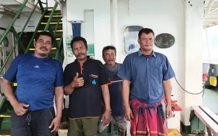 Kapal Kargo Temukan 4 Nelayan Asal Lamongan Terombang-ambing