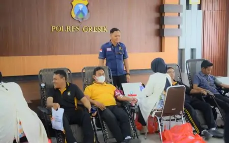 Polres Gresik Gelar Donor Darah Bantu Penuhi Stok PMI