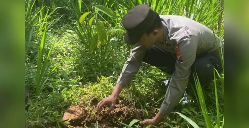 Polisi di Trenggalek Turut Tanam Pohon, Perkuat Komitmen Jaga Kelestarian Hutan