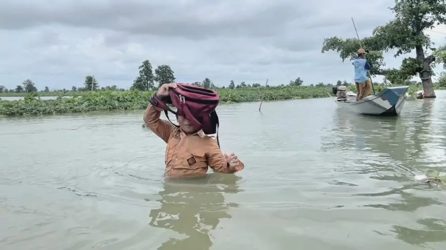 Kondisi Banjir Luapan Bengawan Jero di Lamongan Semakin Memprihatinkan