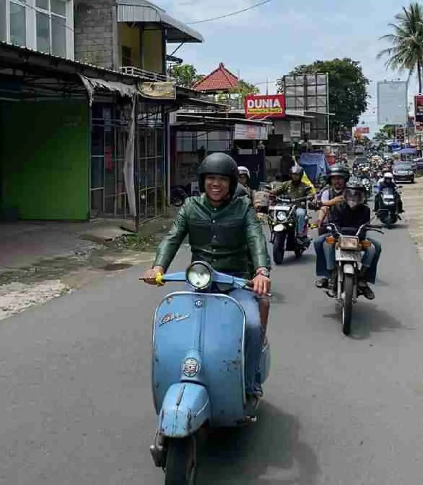Sunmori Kader dan Alumni PMII Mataraman, Vespa Cak Thoriq Menyatu di Ngebel