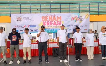 Ketua DWP Apresiasi Kompetisi Senam Kreasi yang Digelar PWI Lamongan