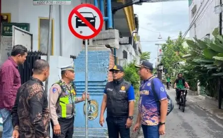 Urai Kepadatan, Forum LLAJ Tulungagung Uji Coba Sistem Satu Arah di Kawasan SMP Katolik