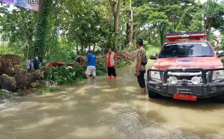 Waduk Gondang Meluap, Jalan Poros dan Ratusan Rumah di Lamongan Terendam Banjir