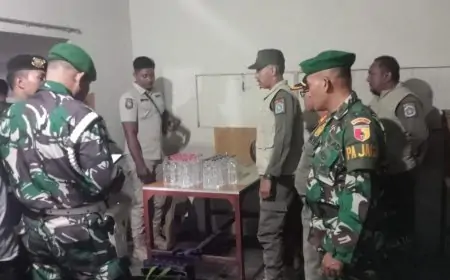 Kodim Lamongan Bersama Tim Gabungan Gelar Razia Miras di Warung Remang-Remang