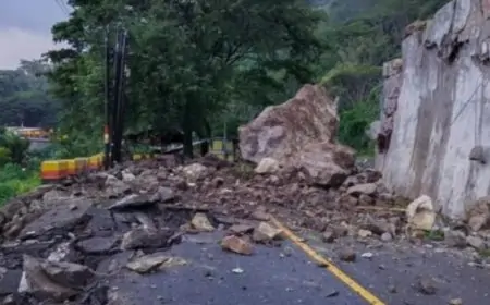 Tanggul Penahan Ambrol, Bongkahan Batu Raksasa Tutup Akses Utama Trenggalek-Ponorogo