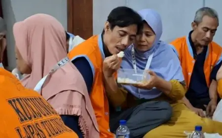 Lebur Rindu di Balik Jeruji, Isak Tangis Warnai Buka Bersama di Lapas Kelas IIB Tulungagung