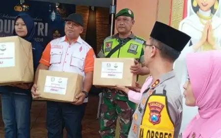 Pantau Arus Mudik di Trenggalek, Kapolres Beri Kejutan Bingkisan untuk Petugas Pos Pengamanan