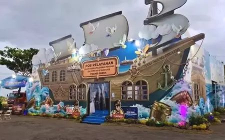 Pos Mudik Unik di Gresik: Kapal Nyai Ageng Pinatih Jadi Ikon Pengamanan Lebaran 2026
