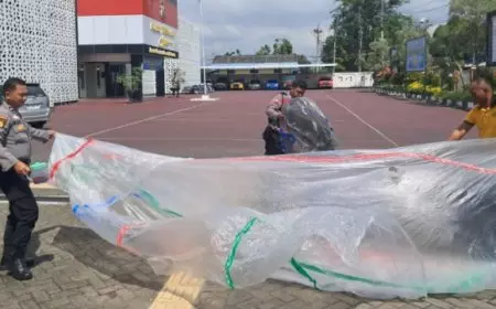 Polres Trenggalek Amankan Balon Udara Diameter 15 Meter
