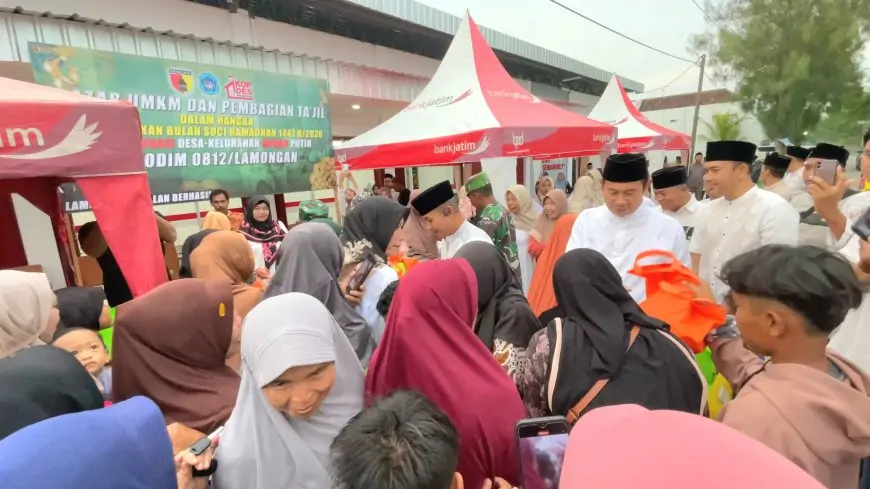 Melihat Serunya Dandim dan Bupati Lamongan Borong Jajanan UMKM Hingga Bagi Takjil di KDKMP