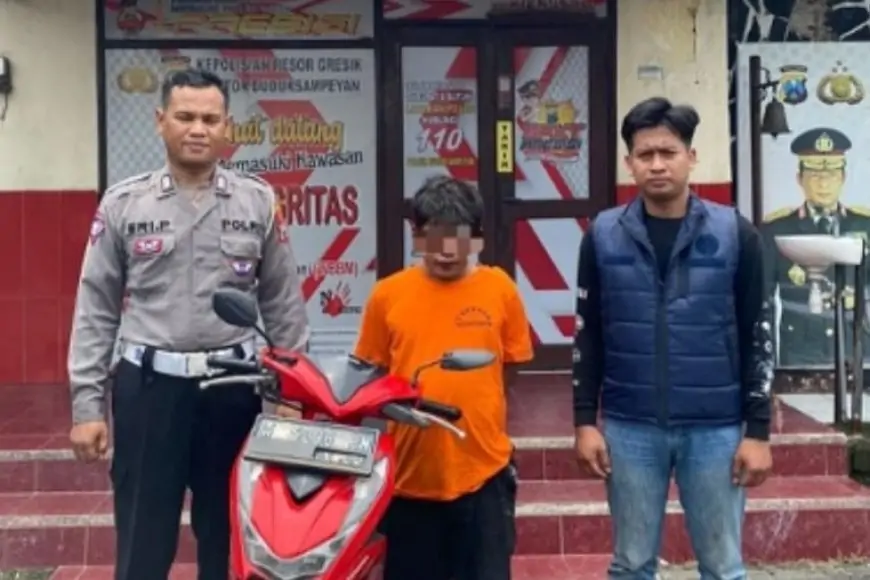 Gegara Kunci Tertinggal, Motor Warga di Duduksampeyan Gresik Nyaris Raib Digondol Maling