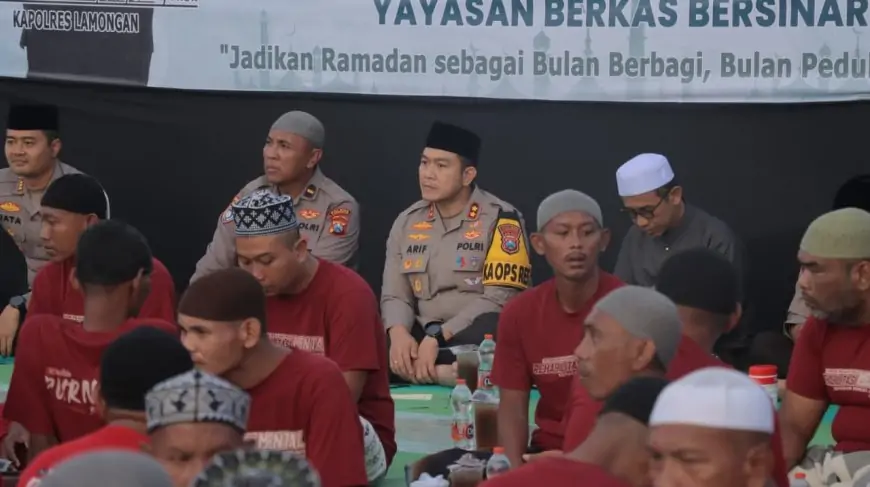 Sejukkan Hati, Kapolres Lamongan Buka Puasa Bersama 300 Pasien Rehabilitasi