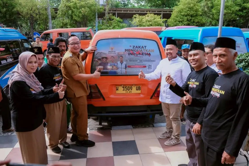 Unik, Kampanye Zakat di Gresik Gunakan Angkot, 50 Sopir Dapat Bantuan Tunai
