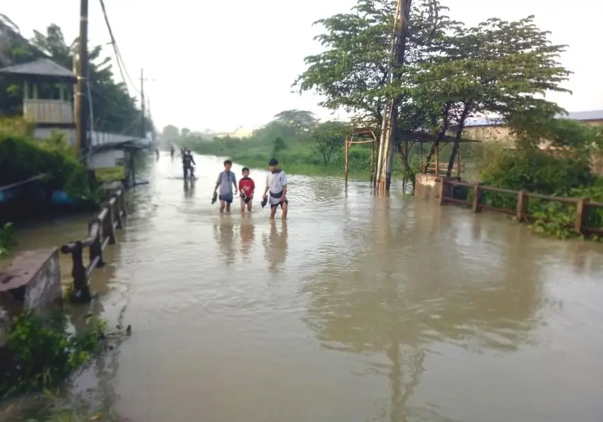 Banjir Luapan Kali Tengah Kembali Kepung Driyorejo Gresik, Drainase Jadi Sorotan