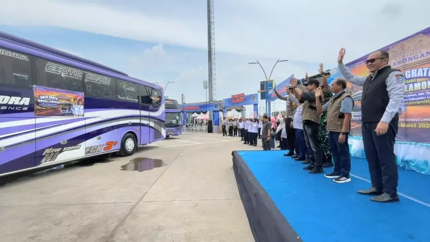 Pemkab Lamongan Berangkatkan 146 Pemudik Balik Gratis ke Jakarta dengan Tiga Armada Bus