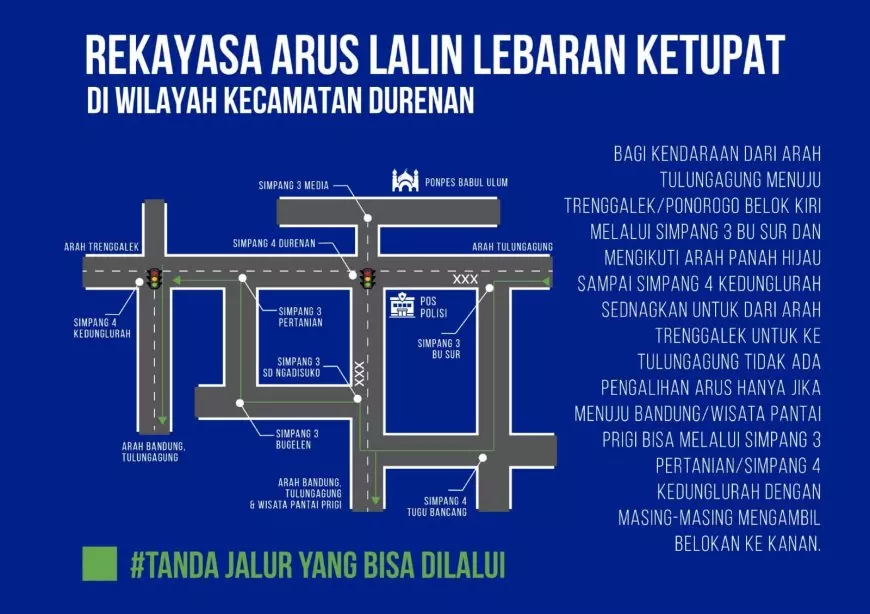 Durenan dan Kelutan Jadi Titik Krusial, Simak Rute Alternatif Lebaran Ketupat Trenggalek 2026