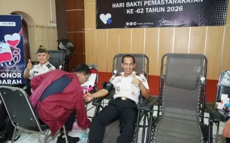 Wujudkan Bakti Sosial di HBP ke-62, Lapas Jombang Gelar Donor Darah Serentak