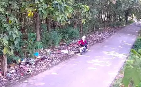​Ironis, Oknum Warga di Lamongan Terekam CCTV Buang Sampah di Bahu Jalan