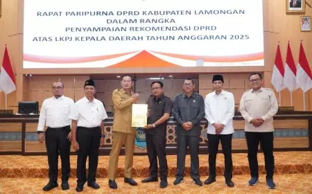 DPRD Lamongan Sampaikan Rekomendasi LKPJ Bupati 2025, Sejumlah Sektor Jadi Catatan