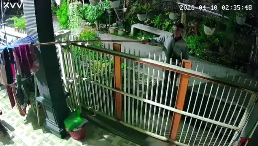 Terekam CCTV, Aksi Pencurian Pakaian Dalam Wanita di Lamongan Resahkan Warga